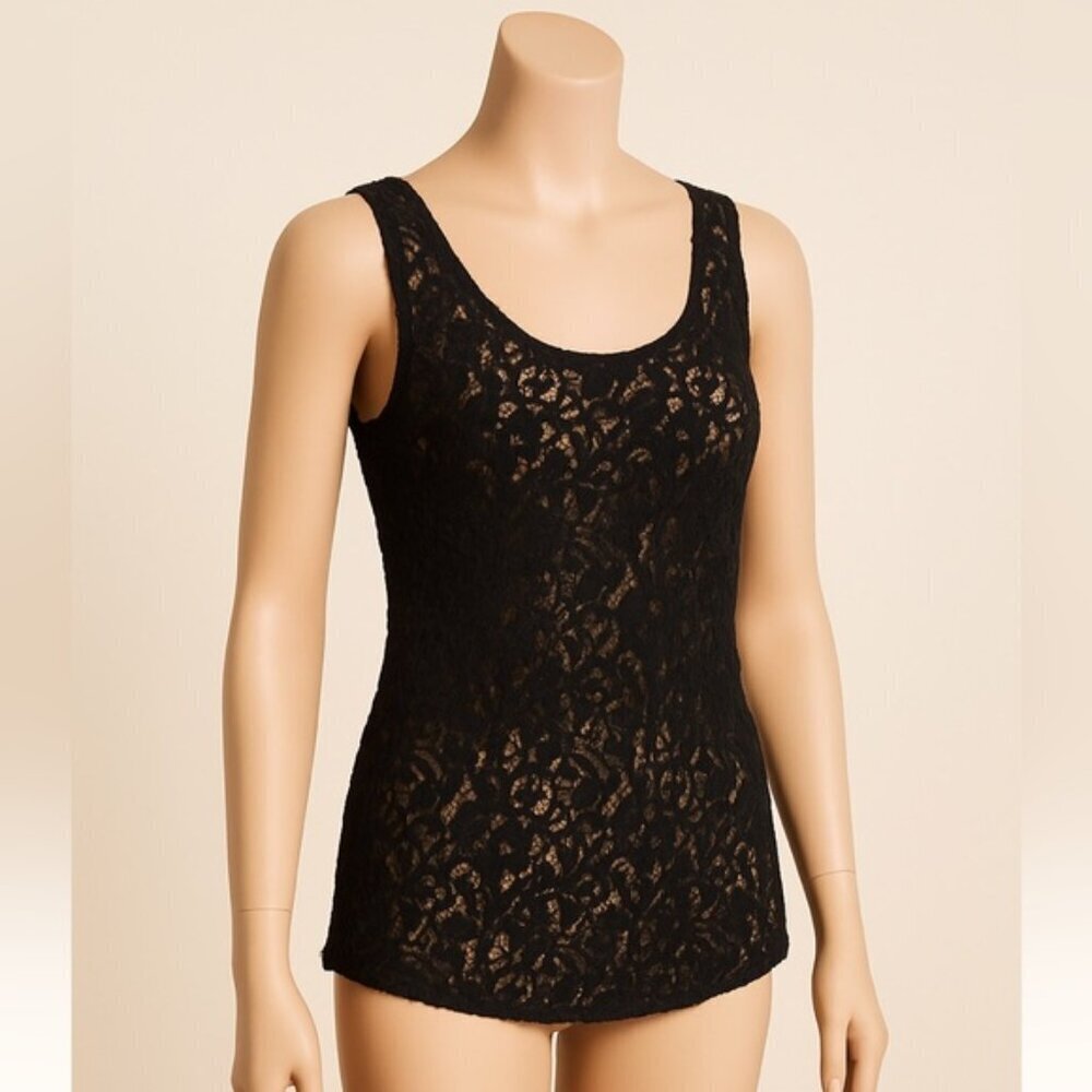 Theory Black Lace Tank Top Women’s Size S